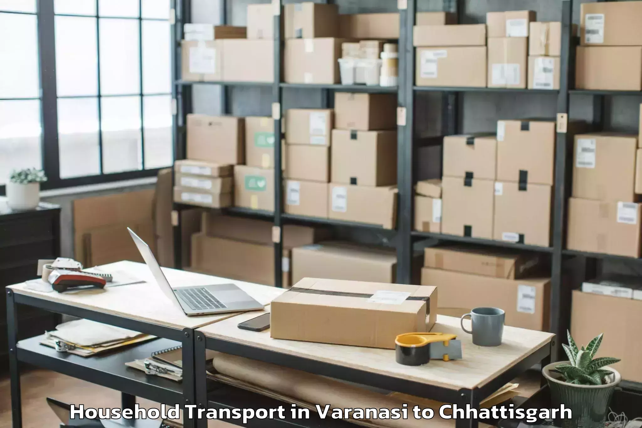 Book Varanasi to Kurud Household Transport Online